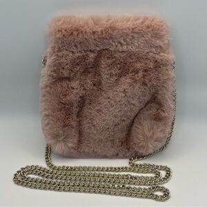 Faux Fur Crossbody Bag - Pink